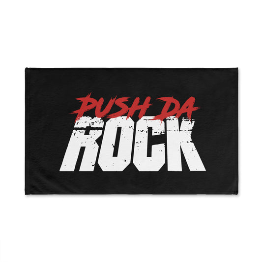 Push Da Rock Black Hand Towel